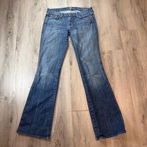 7 For All Mankind A Pocket Jeans Womens 31 Blue Bootcut Stretch Denim Made USA